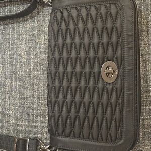 Lug Black Adjustable Strap Quilted Shoulder Bag